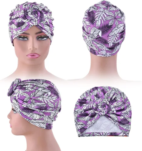 Miniatura 5 de 6 piezas de turbante para mujer, turbantes para la cabeza para mujer, turbantes preatados con nudo torcido para mujer