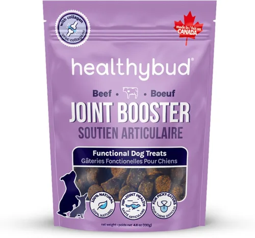 healthybud Masticables suaves para cadera y articulaciones para perros, golosinas funcionales sin granos para perros con glucosamina, condroitina y