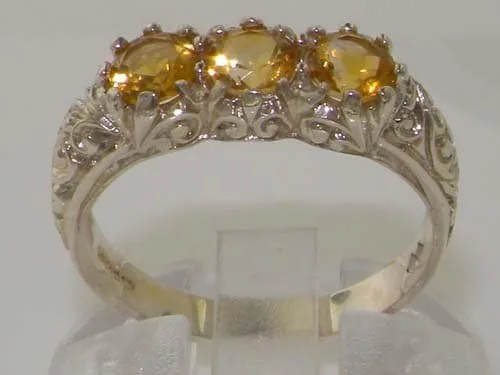 Miniatura 2 de Anillo de plata de ley 925 con citrino auténtico para mujer