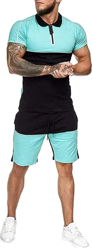 MARLLCO Men 2 Piece Short Sets Outfits Summer Shirt and Shorts Fit Sport Shorts Set Muscle T-Shirt Beach Shorts Tracksuit