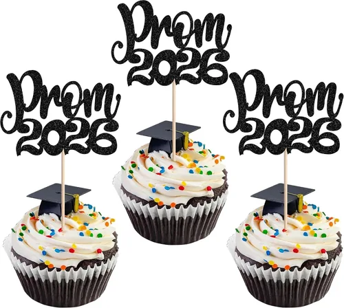 Miniatura 12 de 24 piezas de decoración de cupcakes de graduación para fiesta 2026, selecciones de cupcakes de noche de graduación 2026, decoraciones para pasteles