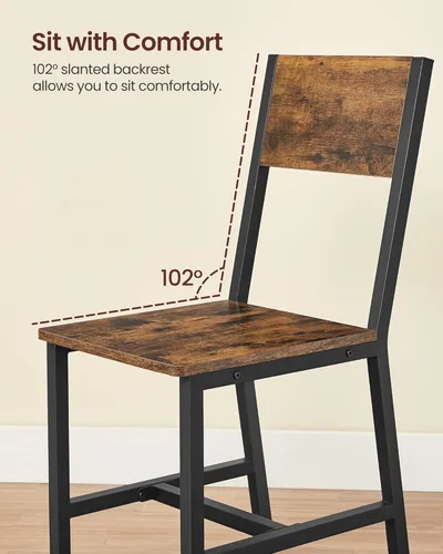 Miniatura 6 de VASAGLE Juego de 6 sillas de comedor, sillas de cocina de madera con estructura de acero, fácil de montar, asiento cómodo, silla moderna