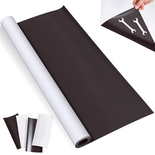 Miniatura 9 de Amylove Hojas magnéticas de superficie blanca en blanco de 8 pulgadas x 5 pies, rollo magnético de 30 mil, imprimible, de vinilo flexible, hoja