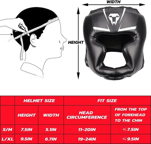 Miniatura 5 de Casco de boxeo para niños y adultos: casco de kickboxing MMA con malla, casco para combatir karate taekwondo artes marciales