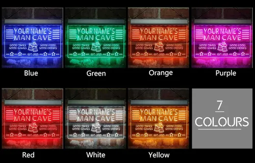 Miniatura 2 de ADVPRO Letrero de neón LED multicolor personalizado con texto en inglés "Man Cave Home Bar Est. Year", 32 x 24 pulgadas st4s86-x0012a-tm-c Varios