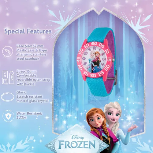 Miniatura 4 de Disney Frozen Watch Elsa and Anna for Kids 3-5 - Girls Frozen Watch with Purple Bezel - 3D Plastic Strap - Elsa & Anna Watches for Girls - Fun Toys