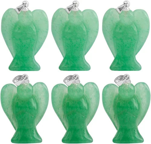 Miniatura 4 de TUMBEELLUWA Colgante de cristal de piedra curativa tallada a mano con cadena de aleación de metal