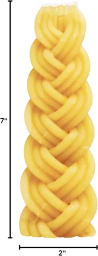 Miniatura 7 de Ner Mitzvah Vela Havdalah trenzada de cera de abejas – Trenza de Chevron ancha redondeada – Vela trenzada de cera de abejas bañada a mano de 7