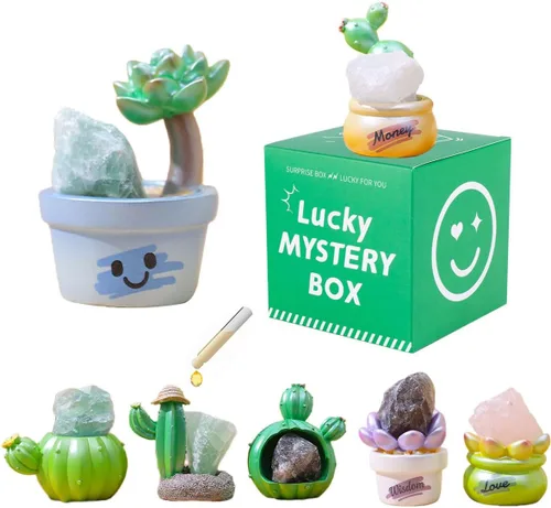 Miniatura 11 de Figuras de caja sorpresa con temática de gato de cristal de diamante, bolsa misteriosa, diseño aleatorio, figuras de acción coleccionables, Gato