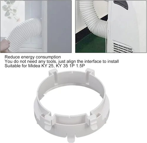 Miniatura 4 de Conector de manguera de escape de aire acondicionado, tubo de conducto redondo de 7.5 in para KY25 KY35 1P 1.5P unidades de CA móviles 99%