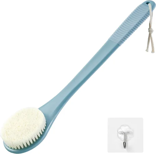 Miniatura 14 de Limpiador de espalda para ducha, cepillo corporal de ducha para limpieza con mango largo para ducha, limpiador de espalda de 17 pulgadas para ducha