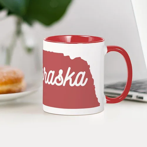 Miniatura 90 de CafePress I Love Nebraska Taza de café de cerámica de 11 oz (11.0 fl oz)