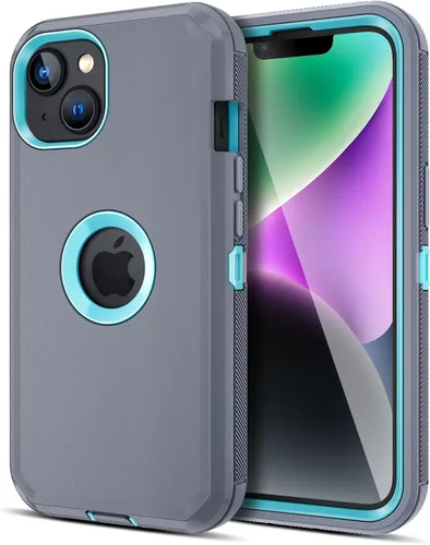 Miniatura 21 de Jiunai Funda para iPhone 14 Plus a Prueba de Golpes Antipolvo Protección de Servicio Pesado Protectora Antiarañazos de Doble Capa Resistente Rugosa