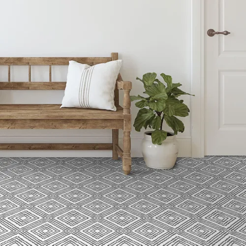 Miniatura 2 de RoomMates FT4602BX Santorini - Azulejo de suelo para despegar y pegar en blanco y negro