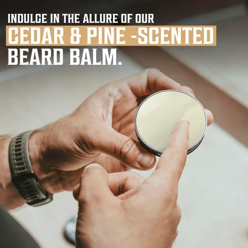Miniatura 3 de Viking Revolution Bálsamo para barba de cedro y pino, mantequilla con aceite de argán, suavizante e hidratante para hombres, cera para barbas