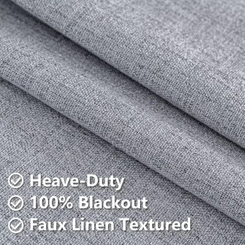 Miniatura 5 de IGEMAEVE Cortinas 100% opacas de 108 pulgadas de largo para dormitorio, juego de 2 paneles de cortinas opacas con bolsillo para barra y pestaña