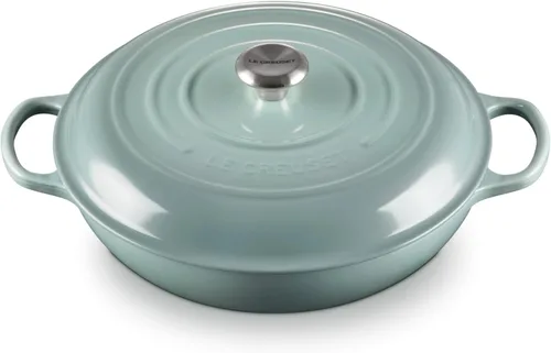 Miniatura 14 de Le Creuset Braiser Signature de hierro fundido esmaltado, 5 cuartos de galón, Flame Llama