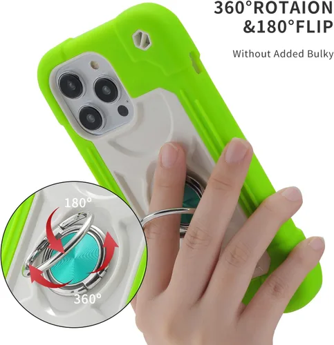 Miniatura 5 de MARKILL Funda compatible con iPhone 14 Pro de 6.1 pulgadas con soporte de anillo integrado, protección contra caídas de grado militar, carcasa
