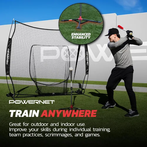 Miniatura 4 de PowerNet Baseball Softball Practice Net 7x7 with Baseball Accessories for Practice Pitching, Batting & Fielding, Ball Caddy, Weighted Baseballs, Tee
