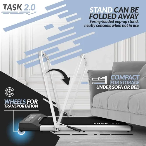 Miniatura 4 de Bluefin Fitness Kick 2.0 Tarea 2.0 Innovadora caminadora plegable de alta velocidad Almohadilla para el hogar Tecnología de protección