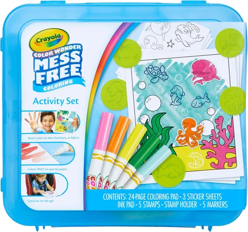 Crayola Color Wonder - Juego de actividades para colorear sin desorden (más de 30 piezas), regalo de vacaciones y Navidad para niños pequeños, kit