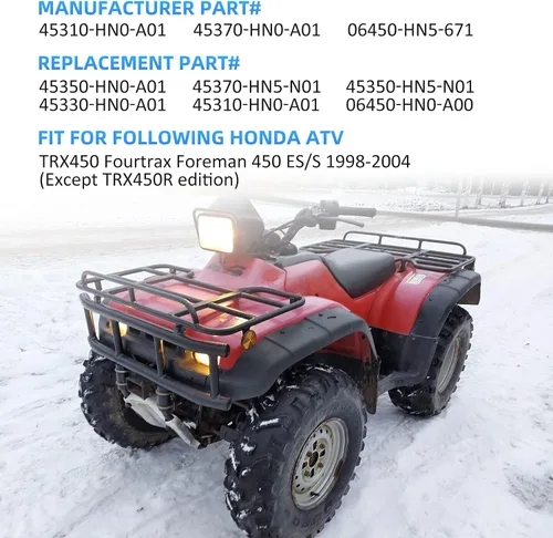Miniatura 2 de Kit de zapatas y cilindros de rueda de freno delantero para Honda Foreman 450 TRX450 ES/S 1998-2004 (izquierda y derecha) TRX450FE/TRX450FM, OEM#