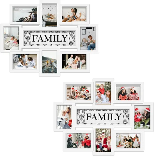 Miniatura 24 de Jerry & Maggie Marco de fotos familiar de 8 aperturas de 4 x 6 marcos para decoración de pared familiar, marcos de fotos de PVC para galería