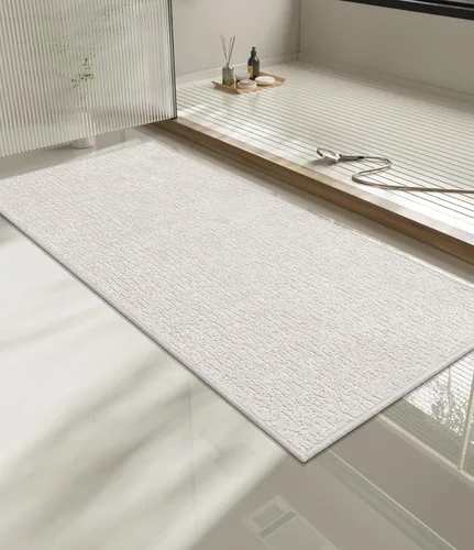 Miniatura 17 de Chakme Juego de 2 alfombras de baño ultrafinas, absorbentes, antideslizantes, lavables a máquina, color negro, 17 x 24 pulgadas / 17 x 30 pulgadas