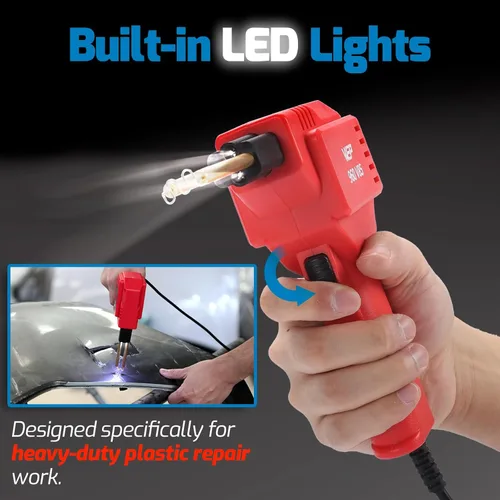 Miniatura 5 de WEP 960-V85 - Kit de soldador de plástico de alta potencia con luces LED con 200 grapas calientes y alicates para soldadura de plástico grueso