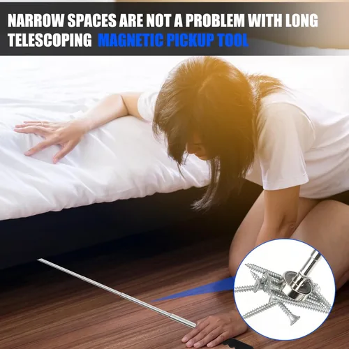Miniatura 6 de 3 herramientas magnéticas telescópicas de recogida extensibles hasta 31 pulgadas, 30 lb 40 lb 80 lb, varilla magnética telescópica con imán extra