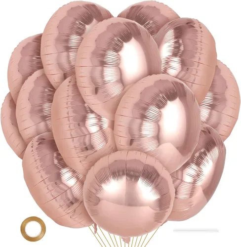 Miniatura 21 de 20 globos redondos negros, globos redondos de aluminio de 18 pulgadas, globos redondos gigantes de helio de Mylar para fiestas de cumpleaños, baby