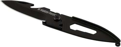 Miniatura 2 de SWISS+TECH ST45019 Mini cuchillo plegable negro de acero inoxidable 7 en 1 (paquete individual)