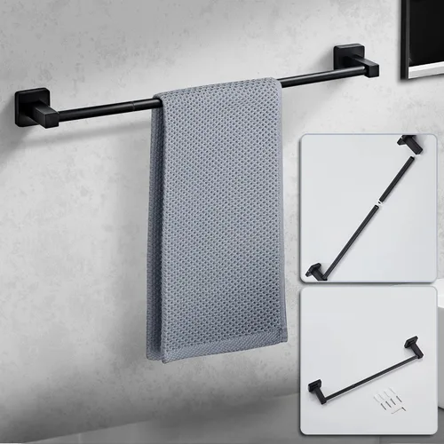 Miniatura 4 de Juego de accesorios de baño de 4 piezas de hardware de baño en negro mate, juego de accesorios de baño de acero inoxidable montado en la pared