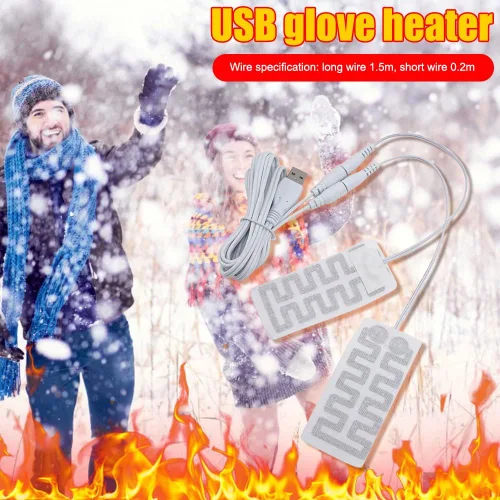 Miniatura 3 de Almohadilla calentadora de guantes eléctricos, almohadilla térmica portátil, almohadilla térmica recargable por USB, forro de guantes de fibra