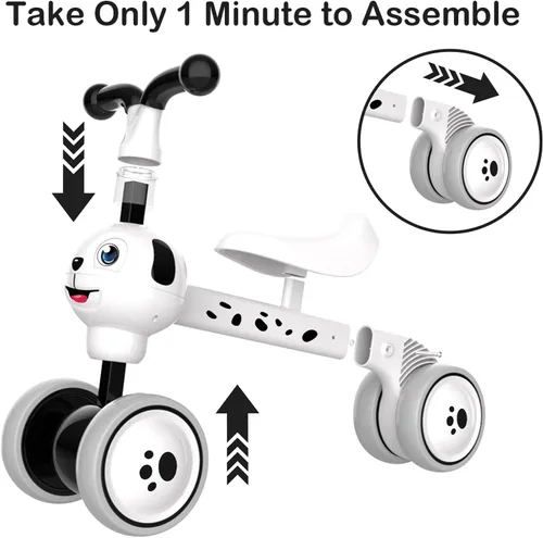 Miniatura 4 de YGJT Juguetes de bicicleta de equilibrio para bebés de 1 año, regalos de cumpleaños para niños y niñas, ruedas silenciosas y andador para bebés sin