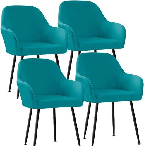 Miniatura 34 de Fundas protectoras de terciopelo elástico para sillas de comedor con brazos y respaldo curvado pequeño, juego de 6/4/2 para cocina, oficina, hogar