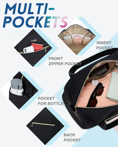 Miniatura 5 de BAGSMART Bolsa de viaje ABAC, Negro-3 piezas, Bolsa de viaje