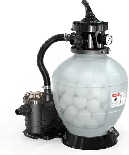 Miniatura 8 de VINGLI - Tanque de filtro de piscina de arena de 10 pulgadas con una bomba de piscina de 1/3 HP de 115 V y bolas de filtro de piscina, bomba