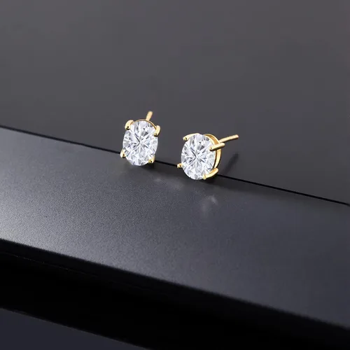 Miniatura 266 de Gem Stone King Aretes de oro de 14 quilates con piedra natal ovalada de 0.315 x 0.236 in Aretes de oro para mujer