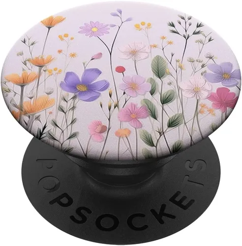 Ramo de flores con patrón floral lindo de flores silvestres rosa pastel PopSockets estándar PopGrip