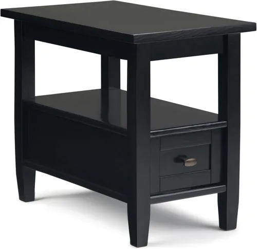 Miniatura 29 de SIMPLIHOME Warm Shaker - Mesa auxiliar de madera maciza de 20 pulgadas de ancho x 20 pulgadas de alto, color marrón carbón envejecido, mesa