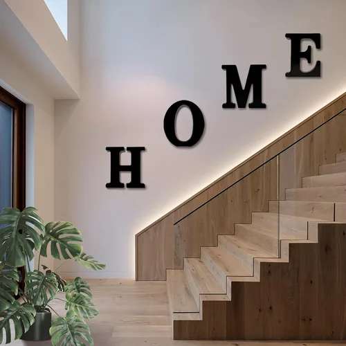 Miniatura 4 de AOCEAN Letras de madera negra de 10 pulgadas, letras de madera sin terminar para Halloween, letras decorativas de pie en rodajas, decoración