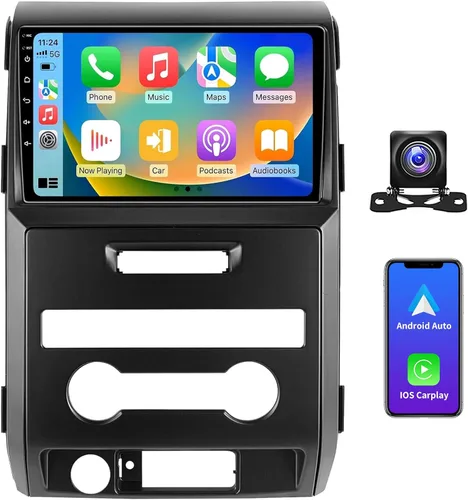 Actualización de radio estéreo de coche Android 13 de 4 GB+32 GB para Ford F150 2009-2012 con Carplay inalámbrico y Android Auto, pantalla táctil de