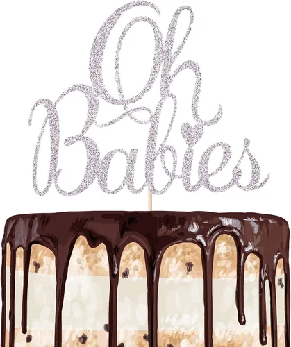 Miniatura 7 de Oh Babies - Decoración para tartas para gemelos, baby shower, revelación de género para niños y niñas, bebés de 6 meses, suministros de decoración