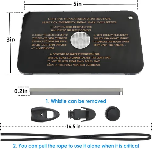 Miniatura 3 de Signal Mirror Survival Kits Military Grade, 3 x 5 in Camping Mirror with Survival Whistle, Gifts for Men, Birthday Gifts for Fathers Husband