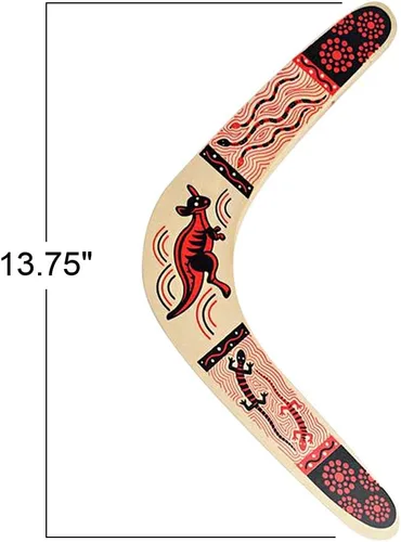 Miniatura 3 de ArtCreativity Boomerang de madera, juego de 2, boomerang clásico de retorno para niños con obras de arte coloridas, boomerangs para adultos