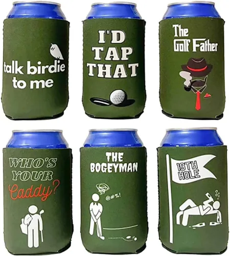 Miniatura 7 de Coozies Temáticas de los Años 70 - Regalo Genial para Cualquier Disco - Material de Neopreno Premium - Paquete de 6