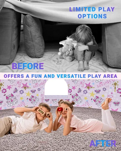 Miniatura 5 de Skywin Fairy Fort - Carpa de Aire para Niños con Puerta (77" x 50") Se Arma en 30 Segundos, Carpas para Niños Pequeños de Interior para Juego Fuerte