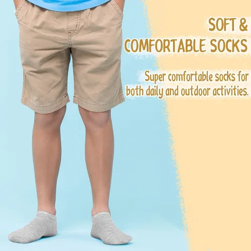 Miniatura 3 de Cooraby 25 pares de calcetines para niños, calcetines de corte bajo, calcetines deportivos de media amortiguación, calcetines deportivos para niños