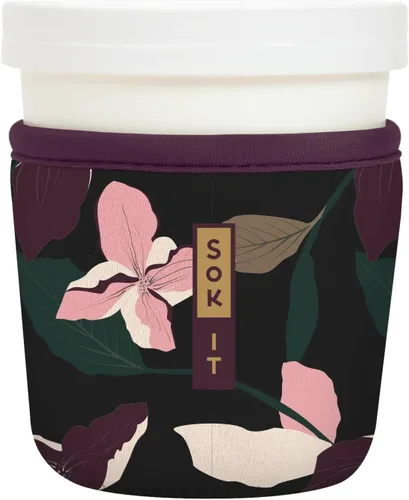 Miniatura 169 de Sok It IceCreamSok - Funda de neopreno aislada (flores abstractas, pintas de helado cónicas)